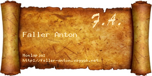 Faller Anton névjegykártya
